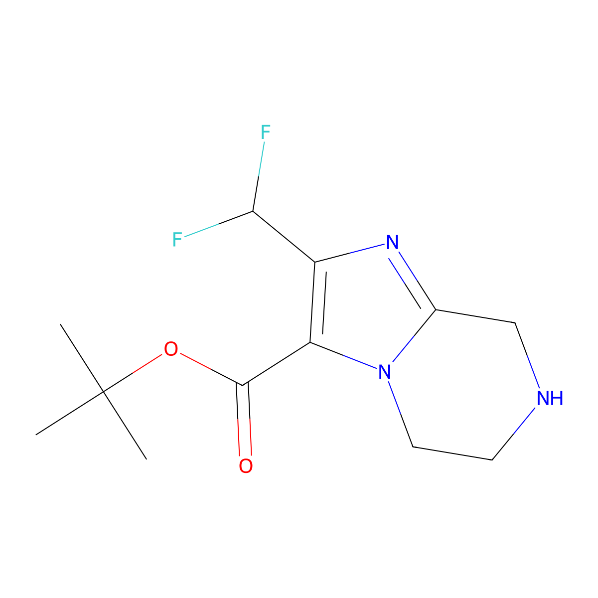 tert-butyl 2-(difluoromethyl)-5H,6H,7H,8H-imidazo[1,2-a]pyrazine-3-carboxylate molecular structure, CAS 2248402-71-1