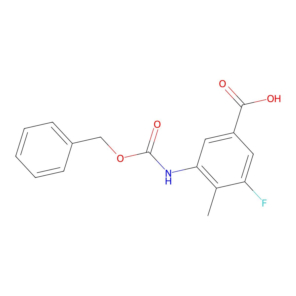 3-{[(Benzyloxy)carbonyl]amino}-5-fluoro-4-methylbenzoic acid molecular structure, CAS 2248403-40-7