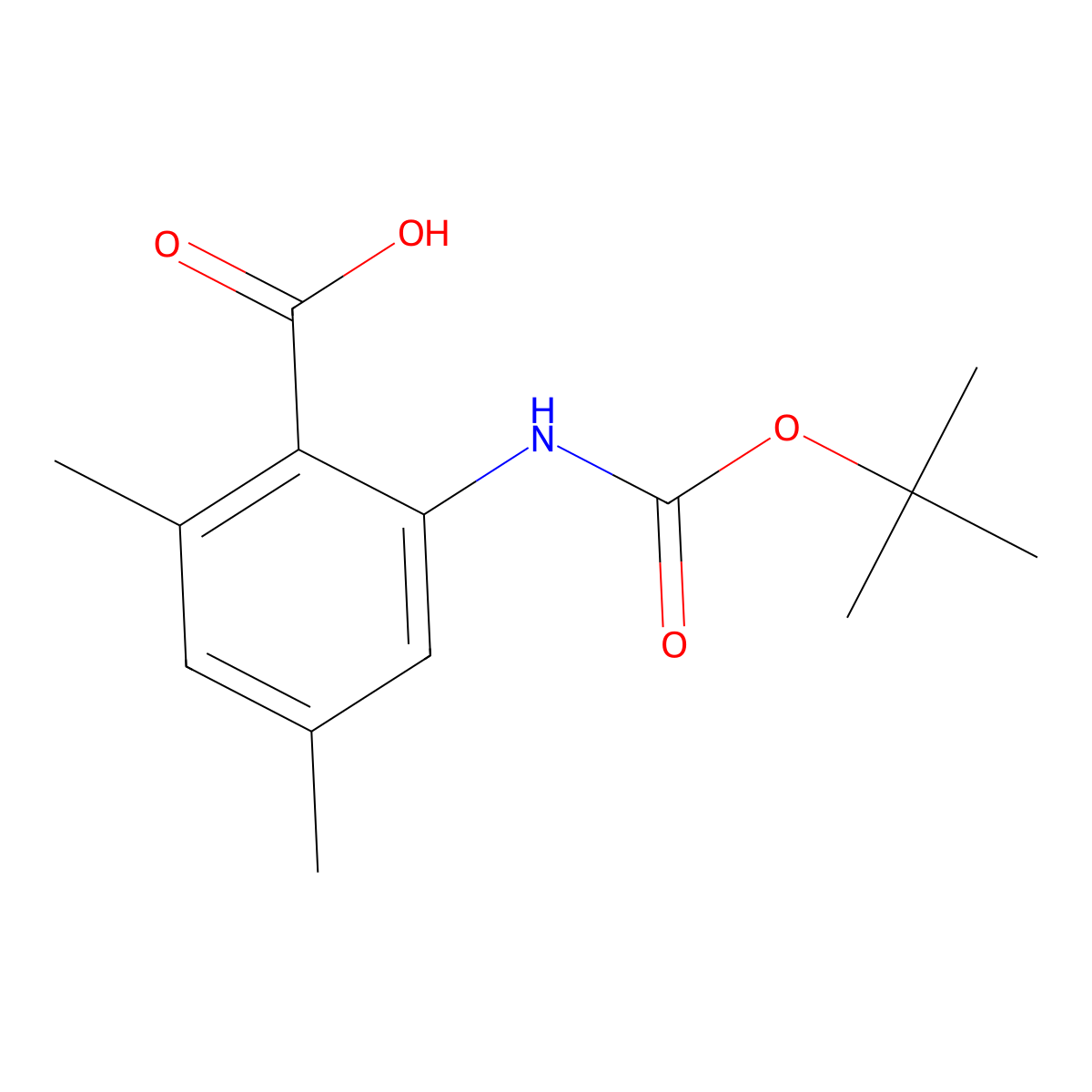 2-{[(Tert-butoxy)carbonyl]amino}-4,6-dimethylbenzoic acid molecular structure, CAS 2248403-60-1