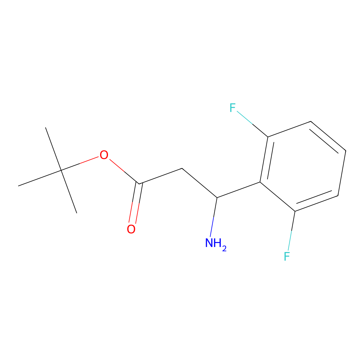 Tert-butyl 3-amino-3-(2,6-difluorophenyl)propanoate molecular structure, CAS 2248404-02-4