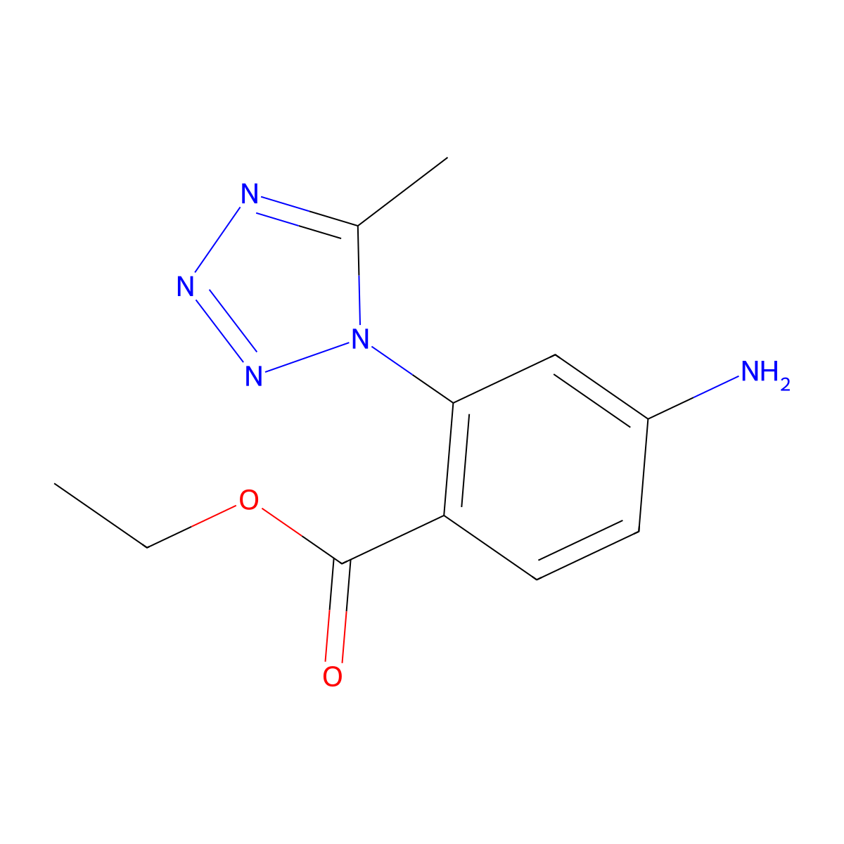 ethyl 4-amino-2-(5-methyl-1H-1,2,3,4-tetrazol-1-yl)benzoate molecular structure, CAS 2248404-45-5