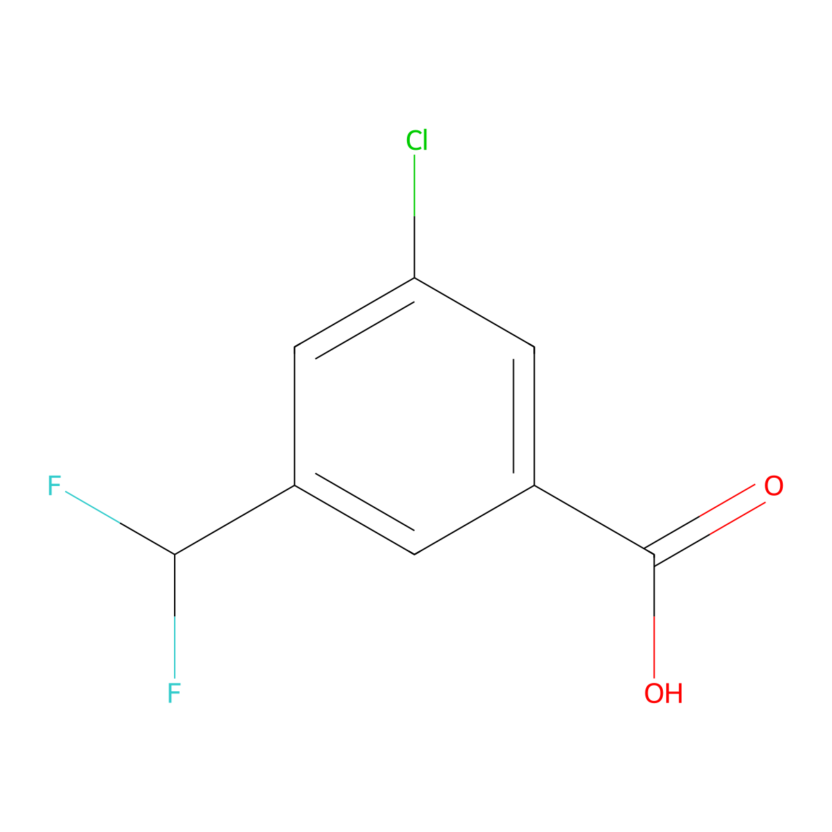 3-Chloro-5-(difluoromethyl)benzoic acid molecular structure, CAS 2248404-77-3