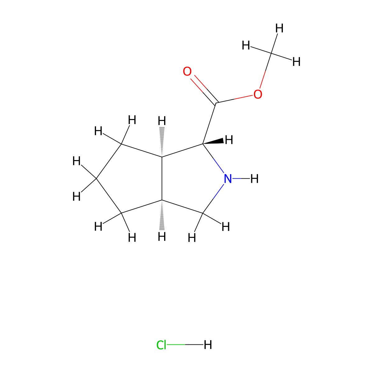 rac-methyl (1R,3aS,6aR)-octahydrocyclopenta[c]pyrrole-1-carboxylate hydrochloride molecular structure, CAS 2248404-91-1