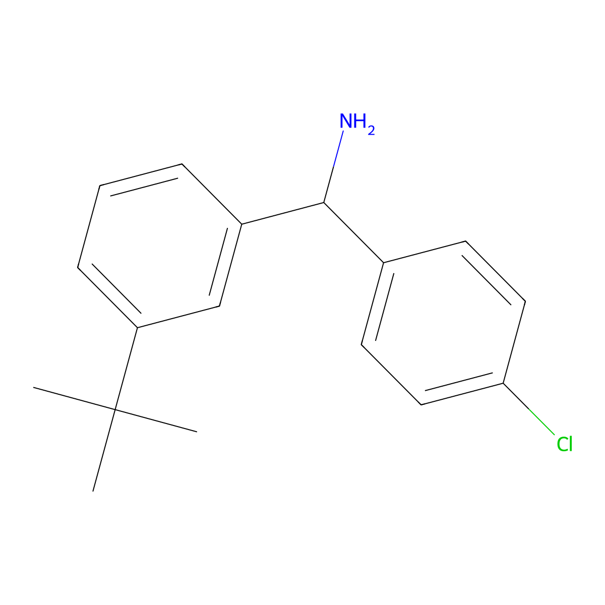 (3-Tert-butylphenyl)(4-chlorophenyl)methanamine molecular structure, CAS 2248404-94-4