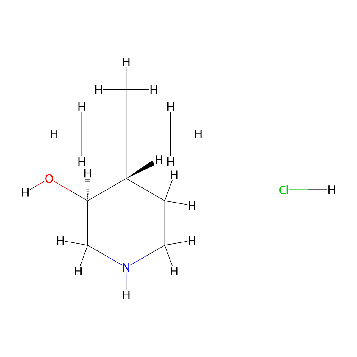 rac-(3R,4R)-4-tert-butylpiperidin-3-ol hydrochloride molecular structure, CAS 2248404-96-6