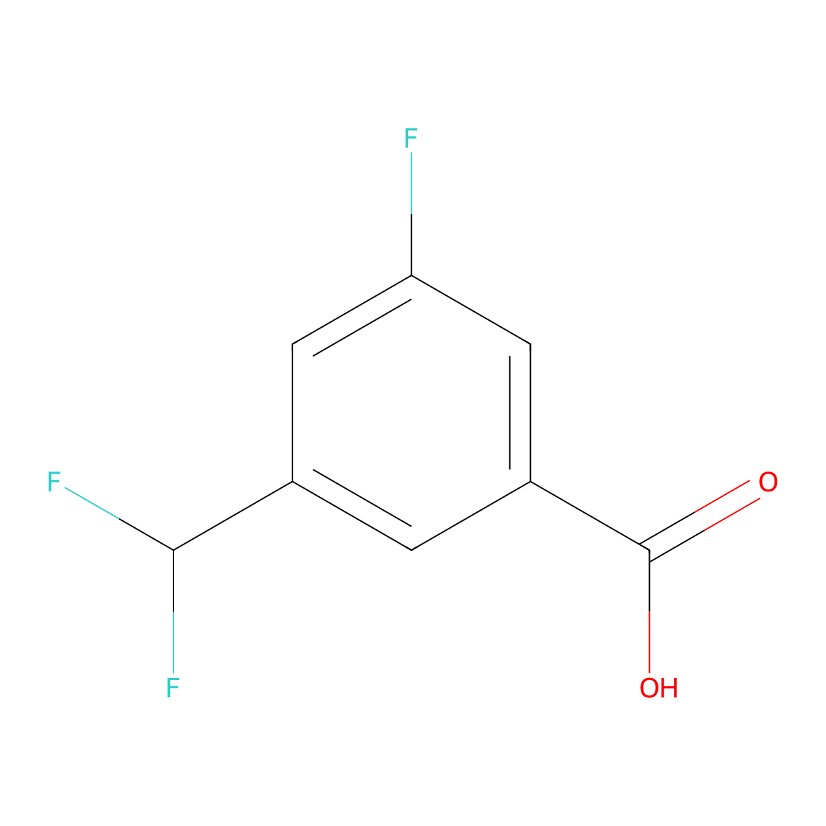 3-(Difluoromethyl)-5-fluorobenzoic acid molecular structure, CAS 2248405-07-2