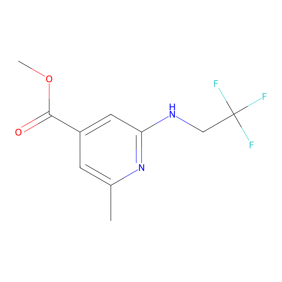 Methyl 2-methyl-6-[(2,2,2-trifluoroethyl)amino]pyridine-4-carboxylate molecular structure, CAS 2248405-11-8