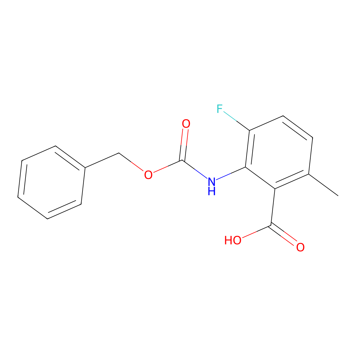 2-{[(Benzyloxy)carbonyl]amino}-3-fluoro-6-methylbenzoic acid molecular structure, CAS 2248405-14-1