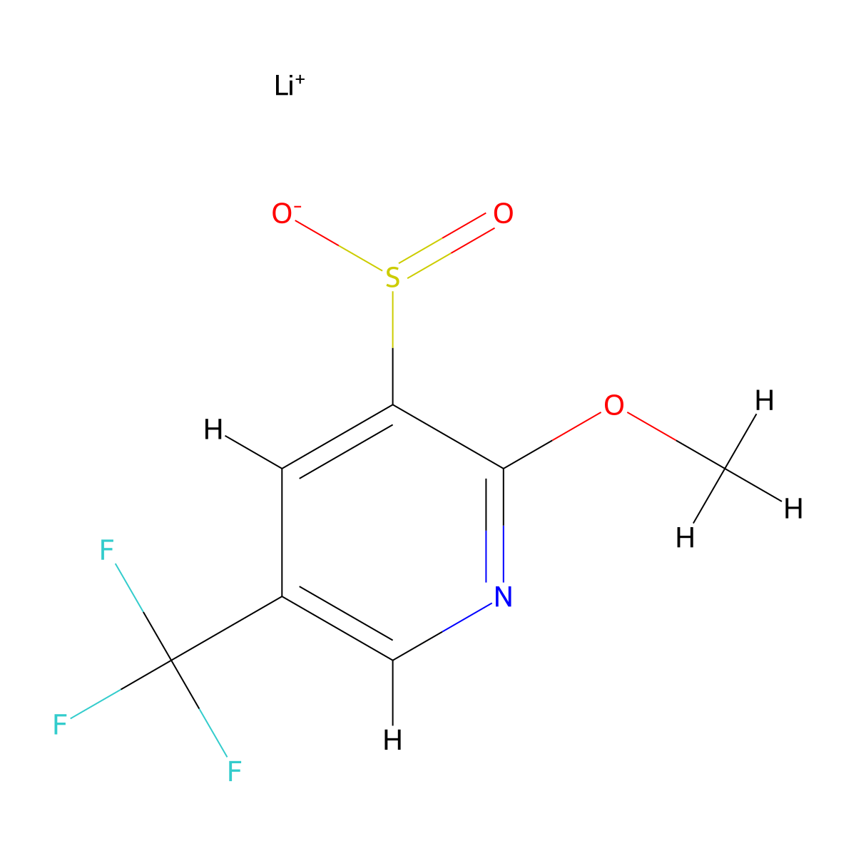 Lithium(1+) 2-methoxy-5-(trifluoromethyl)pyridine-3-sulfinate molecular structure, CAS 2248405-17-4