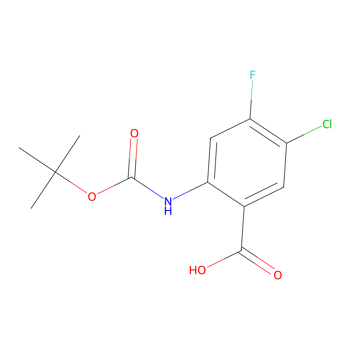 2-{[(Tert-butoxy)carbonyl]amino}-5-chloro-4-fluorobenzoic acid molecular structure, CAS 2248405-53-8