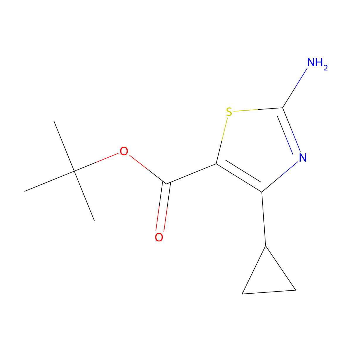Tert-butyl 2-amino-4-cyclopropyl-1,3-thiazole-5-carboxylate molecular structure, CAS 2248405-56-1
