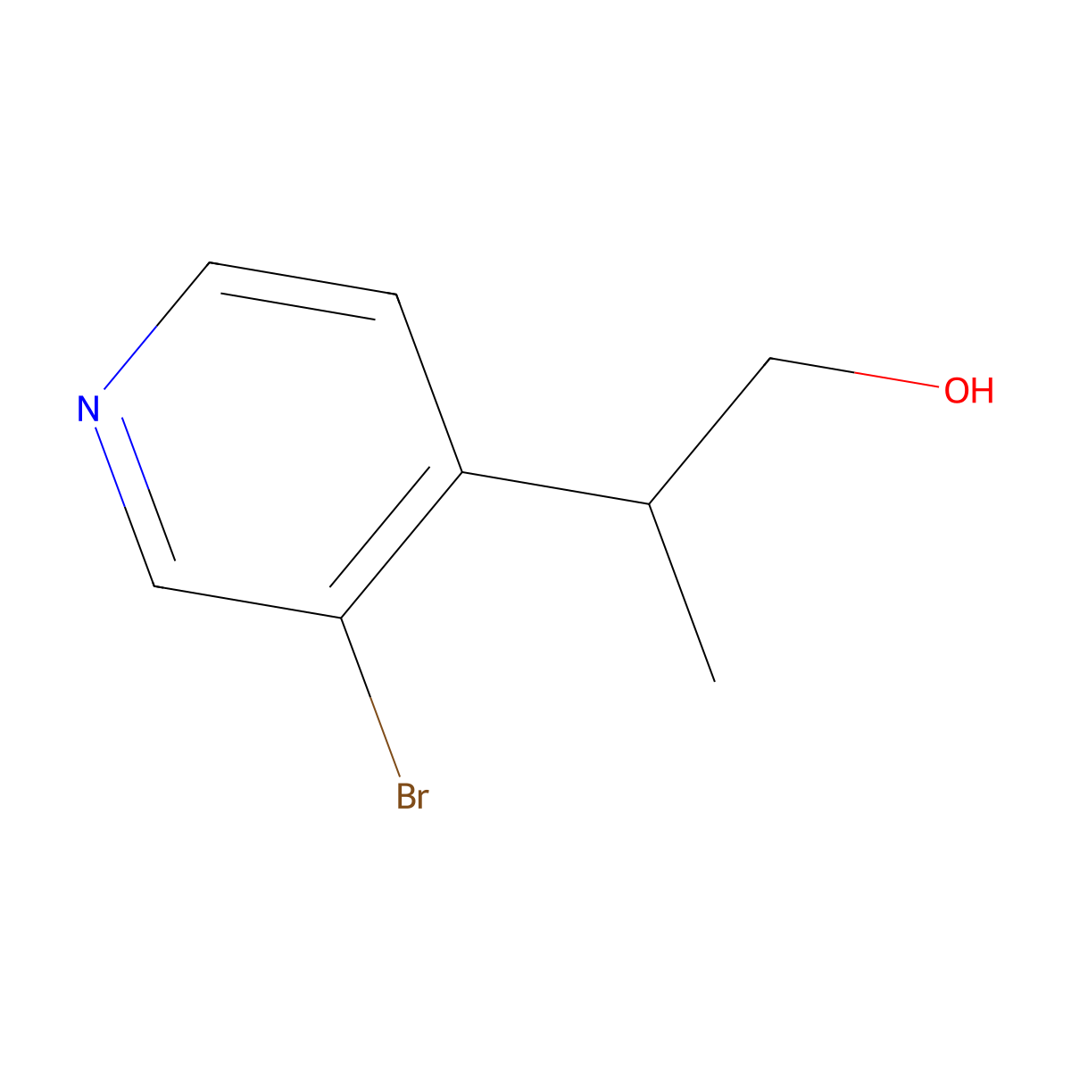 2-(3-Bromopyridin-4-yl)propan-1-ol molecular structure, CAS 2248405-68-5