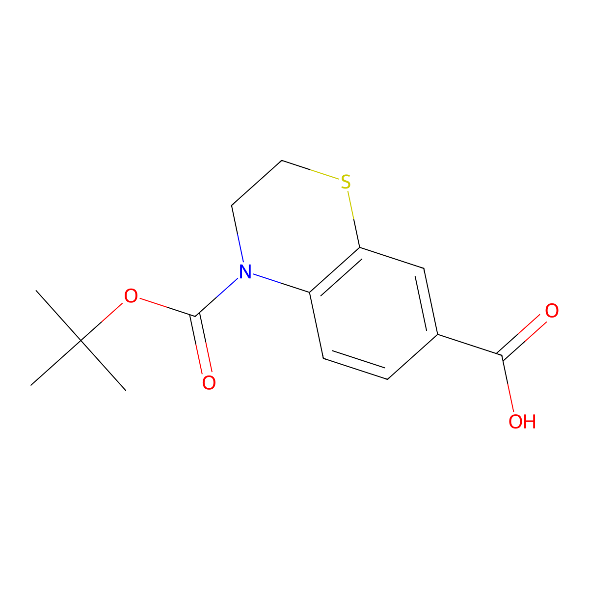 4-[(tert-butoxy)carbonyl]-3,4-dihydro-2H-1,4-benzothiazine-7-carboxylic acid molecular structure, CAS 2248405-84-5