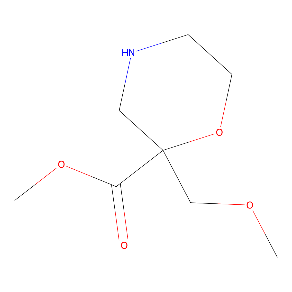 Methyl 2-(methoxymethyl)morpholine-2-carboxylate molecular structure, CAS 2248405-88-9
