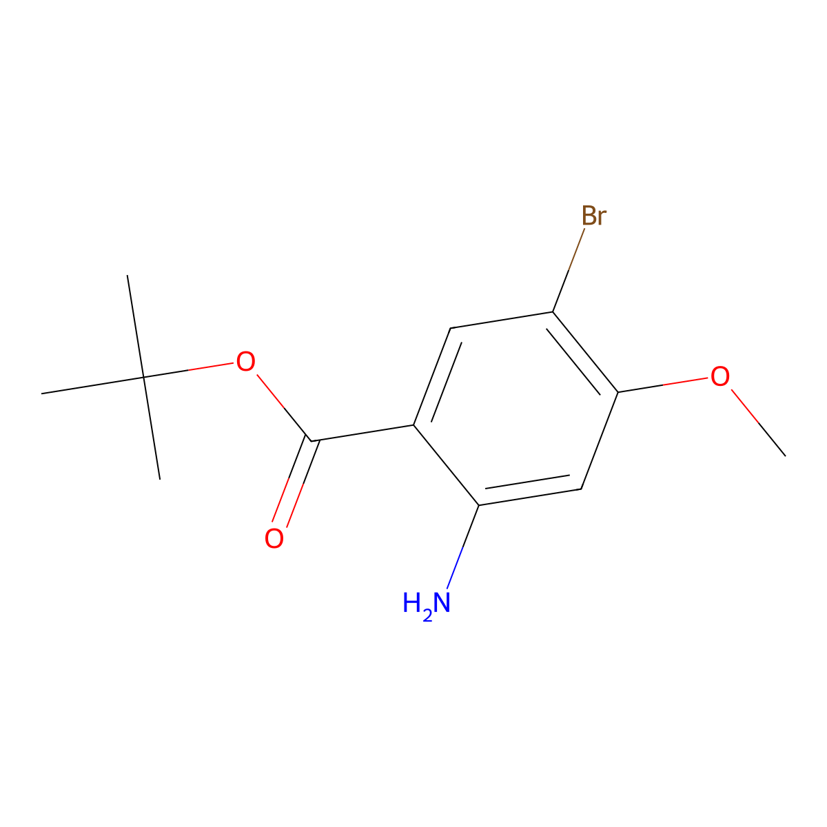 Tert-butyl 2-amino-5-bromo-4-methoxybenzoate molecular structure, CAS 2248405-90-3