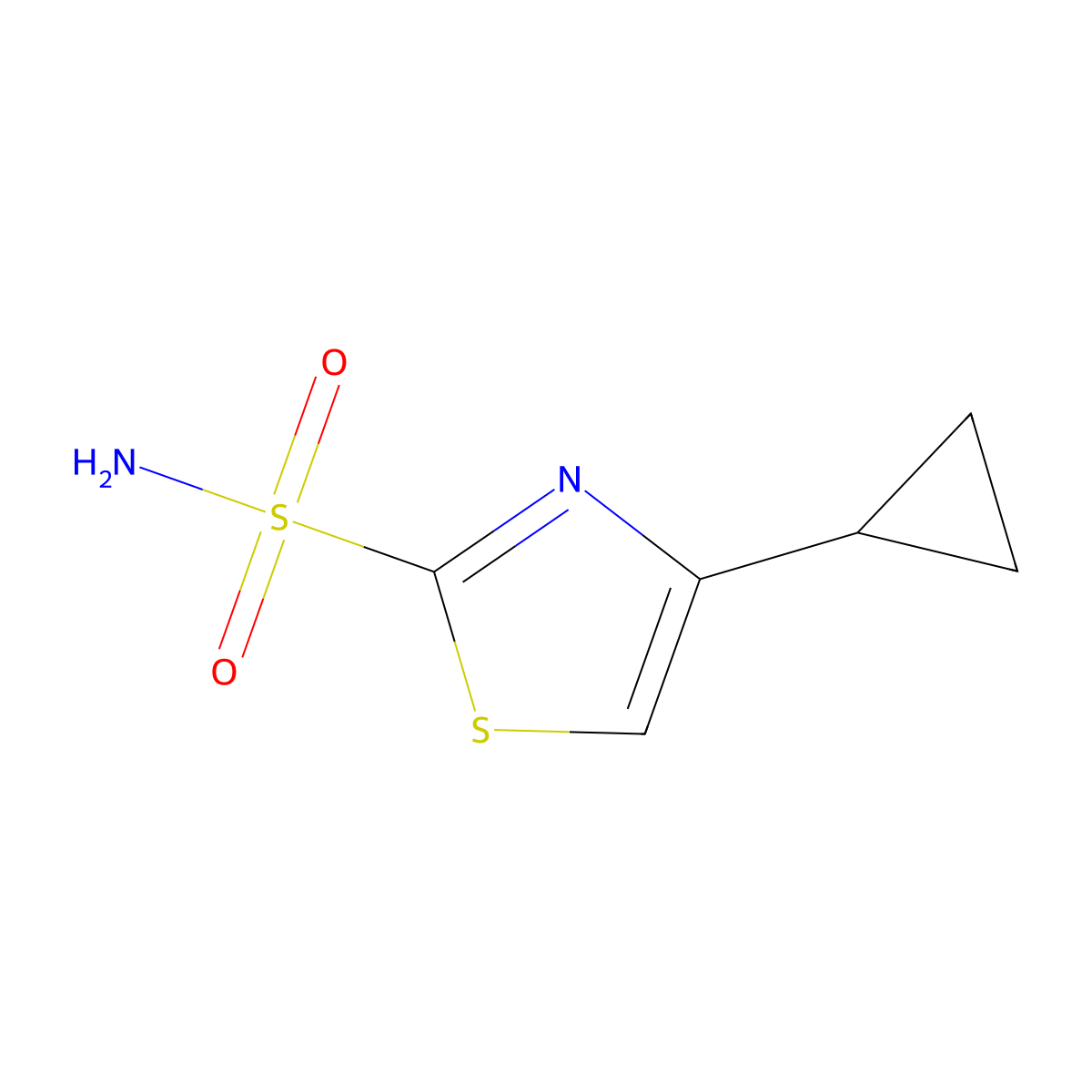 4-Cyclopropyl-1,3-thiazole-2-sulfonamide molecular structure, CAS 2248405-96-9