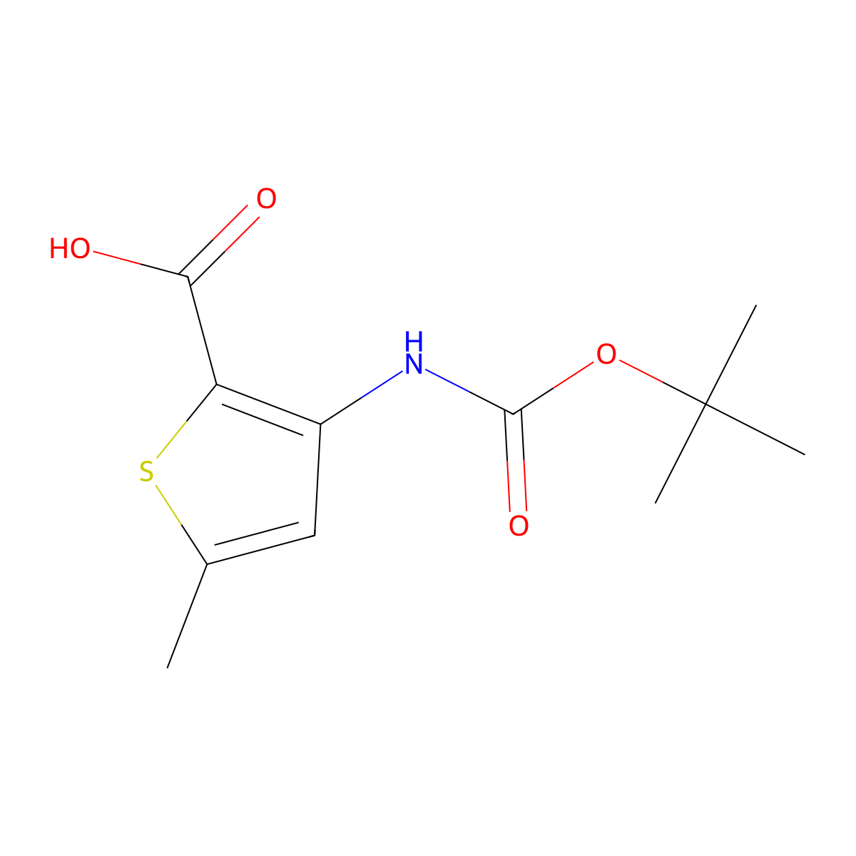 3-{[(Tert-butoxy)carbonyl]amino}-5-methylthiophene-2-carboxylic acid molecular structure, CAS 2248406-15-5