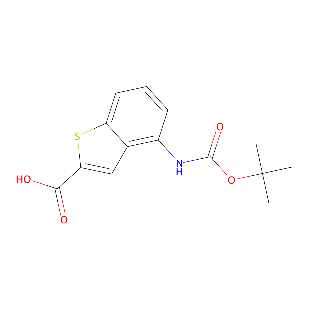 4-{[(Tert-butoxy)carbonyl]amino}-1-benzothiophene-2-carboxylic acid molecular structure, CAS 2248406-28-0