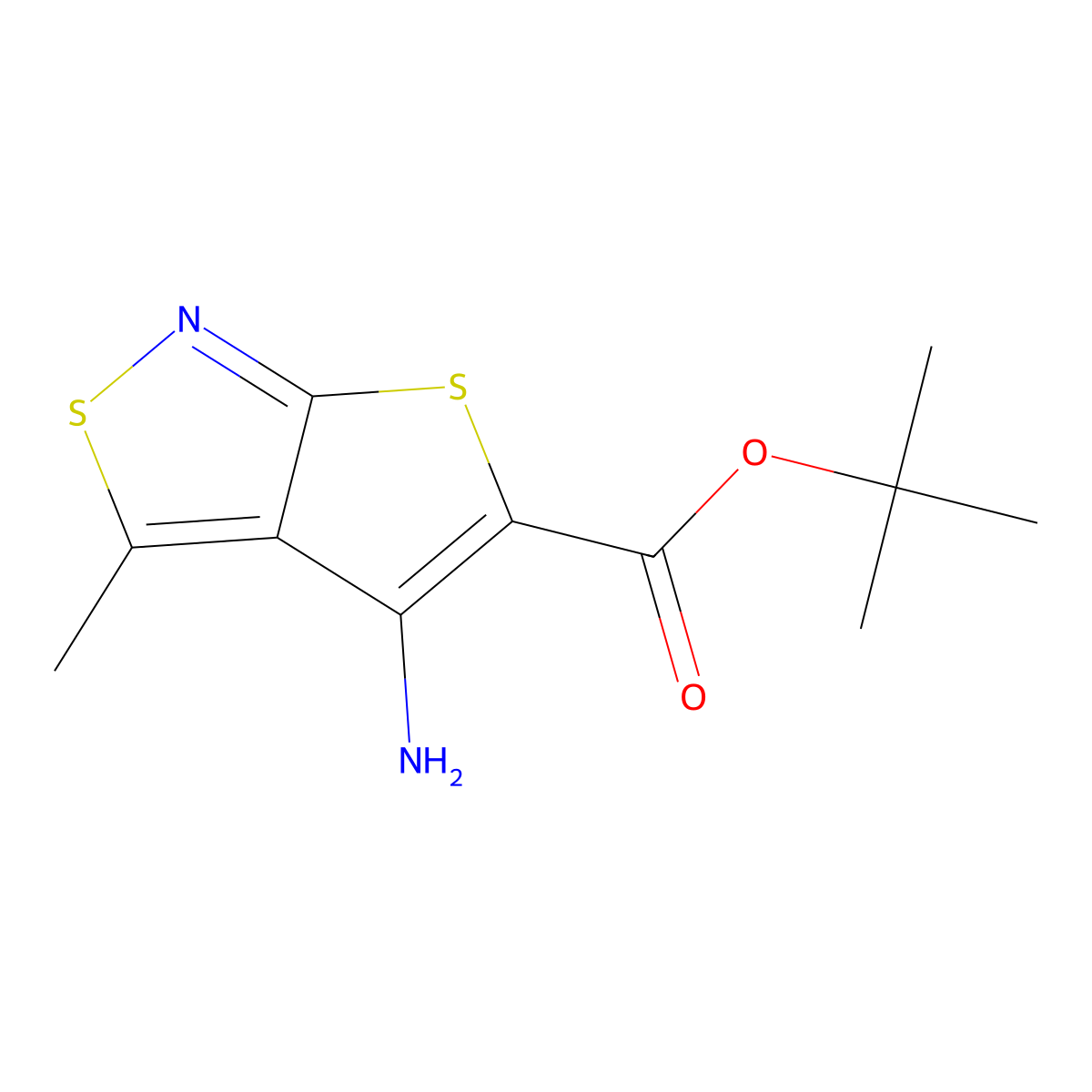 Tert-butyl 4-amino-3-methylthieno[2,3-c][1,2]thiazole-5-carboxylate molecular structure, CAS 2248406-34-8