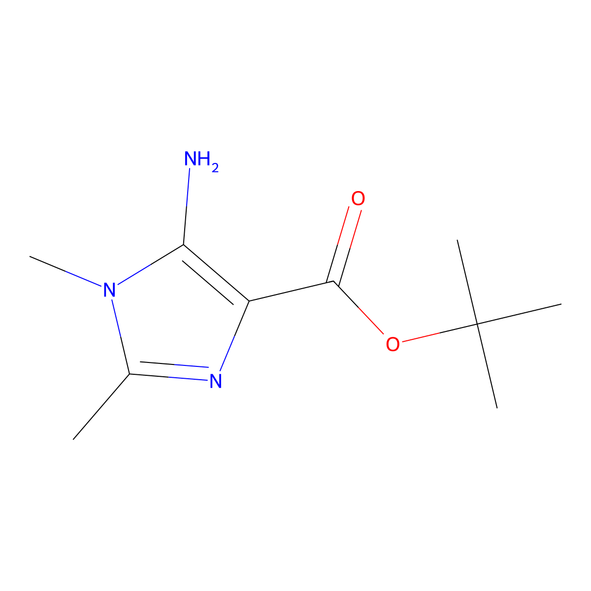 tert-butyl 5-amino-1,2-dimethyl-1H-imidazole-4-carboxylate molecular structure, CAS 2248406-36-0