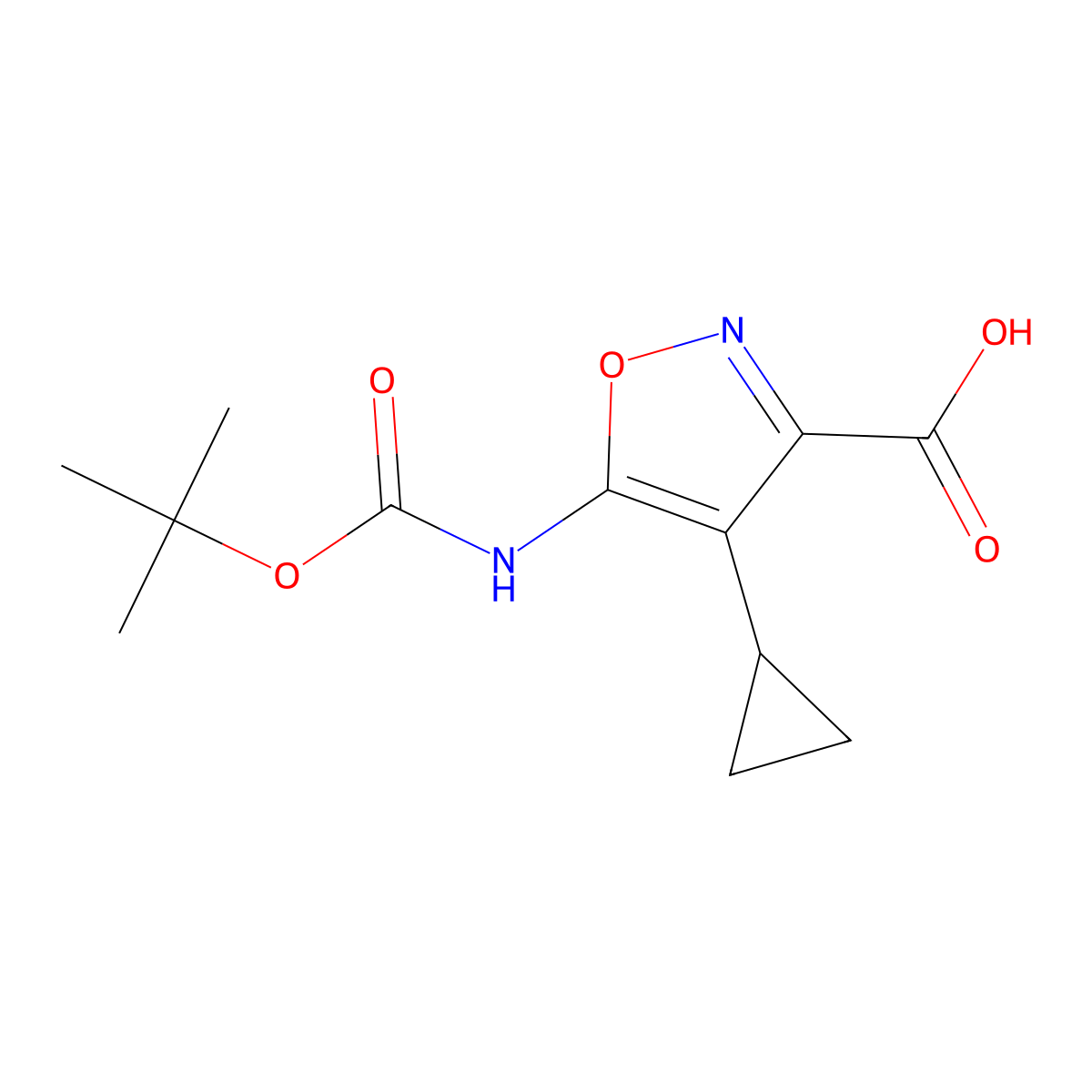 5-{[(Tert-butoxy)carbonyl]amino}-4-cyclopropyl-1,2-oxazole-3-carboxylic acid molecular structure, CAS 2248406-57-5