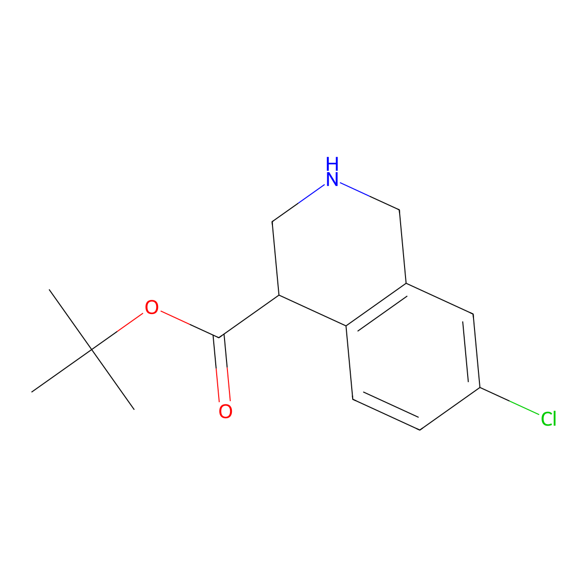 Tert-butyl 7-chloro-1,2,3,4-tetrahydroisoquinoline-4-carboxylate molecular structure, CAS 2248406-73-5
