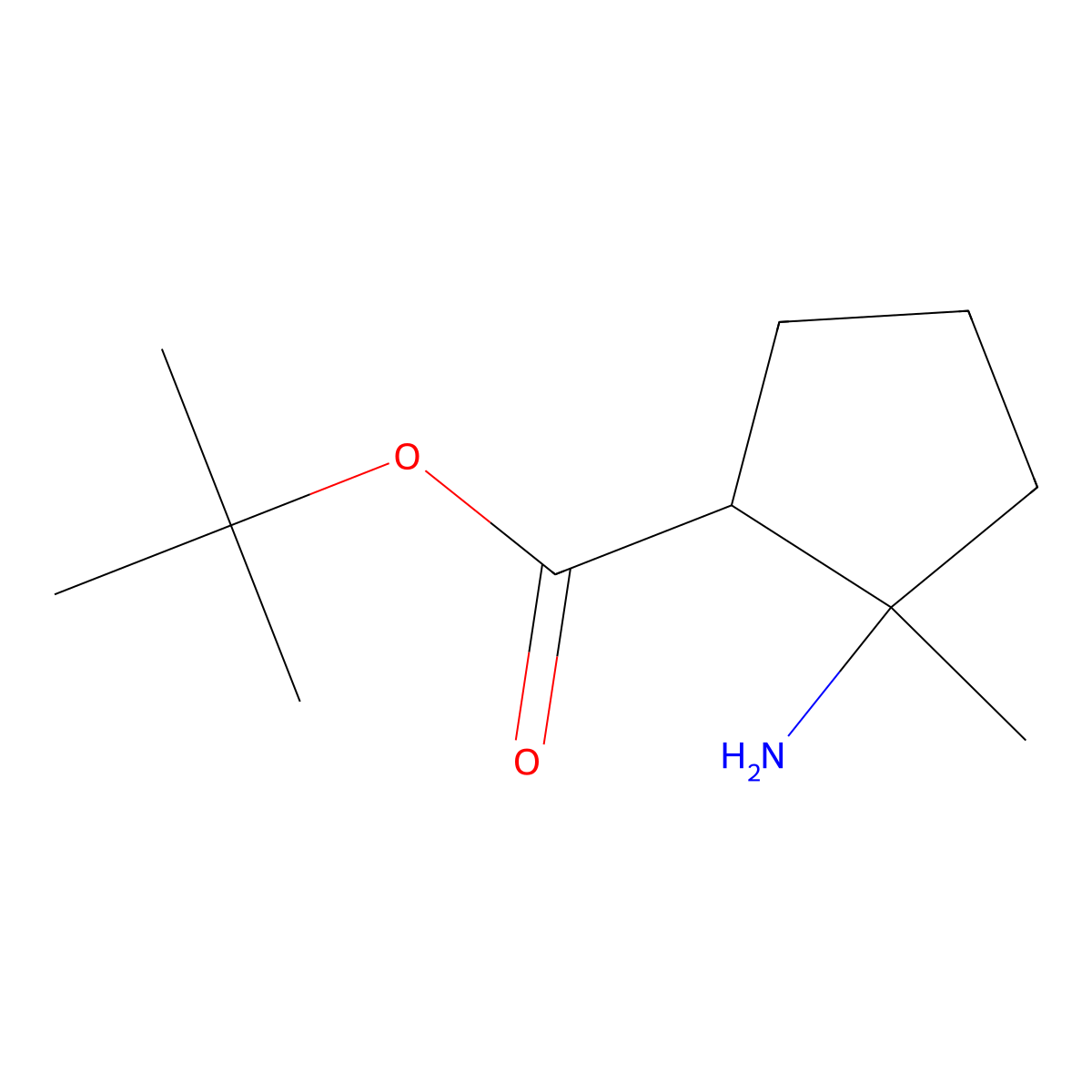 rac-tert-butyl (1R,2S)-2-amino-2-methylcyclopentane-1-carboxylate molecular structure, CAS 2248406-74-6