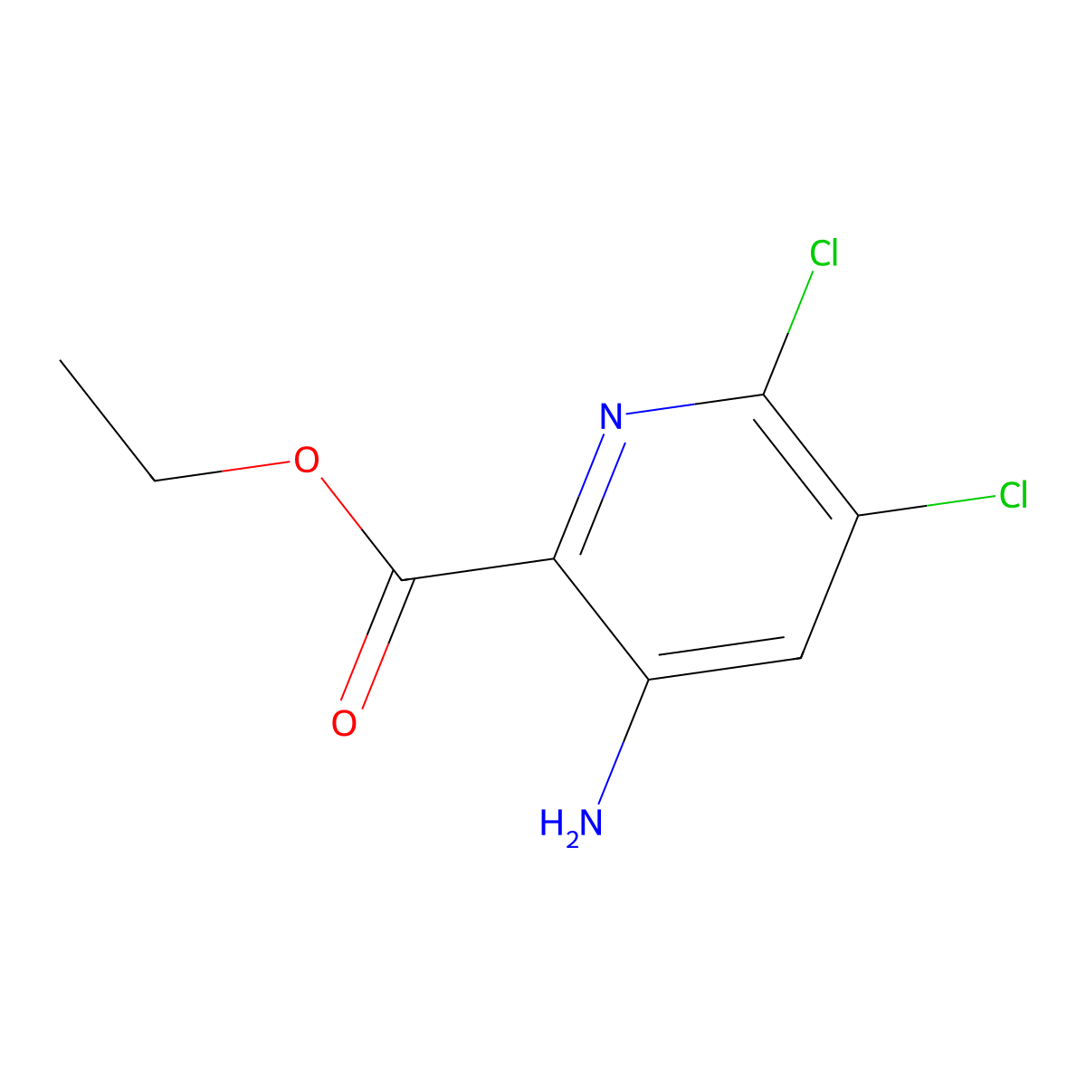 Ethyl 3-amino-5,6-dichloropyridine-2-carboxylate molecular structure, CAS 2248406-84-8
