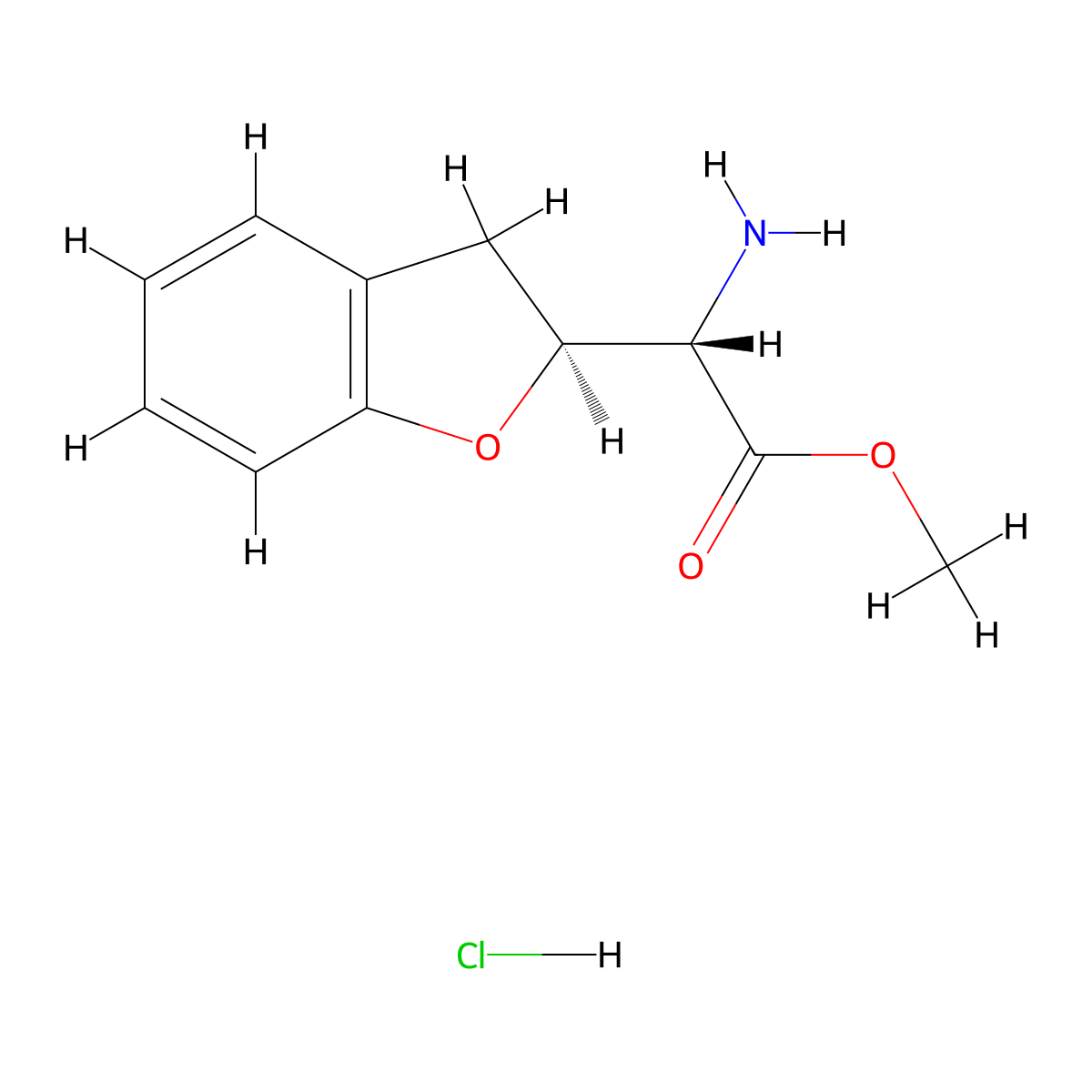 rac-methyl (2R)-2-amino-2-[(2R)-2,3-dihydro-1-benzofuran-2-yl]acetate hydrochloride molecular structure, CAS 2248406-93-9