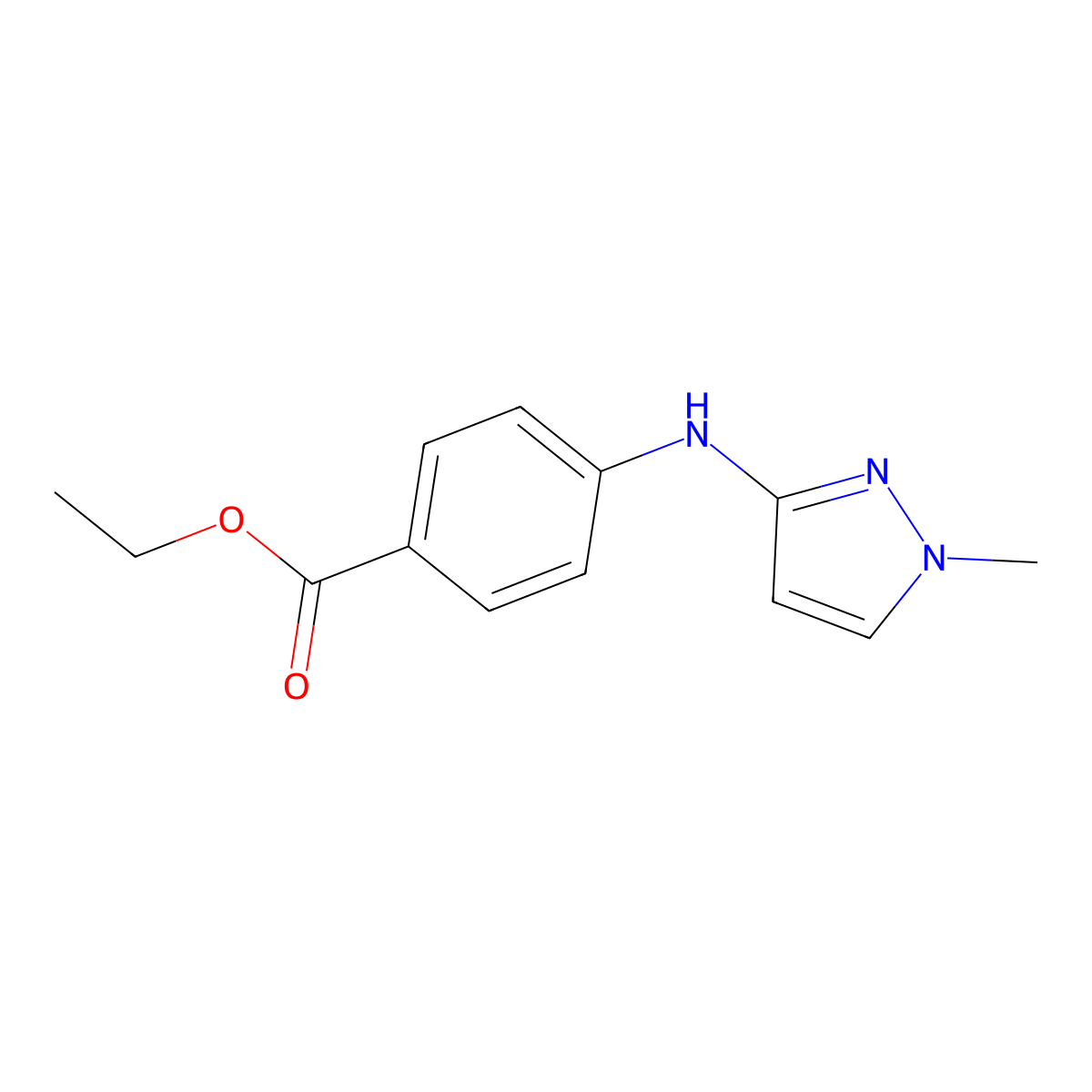 ethyl 4-[(1-methyl-1H-pyrazol-3-yl)amino]benzoate molecular structure, CAS 2248407-01-2