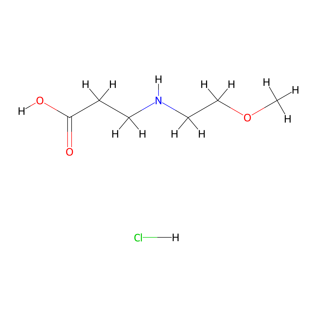 3-[(2-Methoxyethyl)amino]propanoic acid hydrochloride molecular structure, CAS 2248407-13-6
