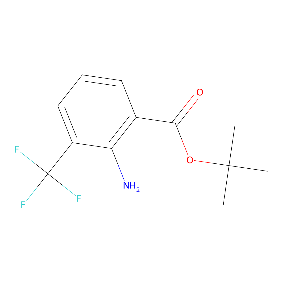 Tert-butyl 2-amino-3-(trifluoromethyl)benzoate molecular structure, CAS 2248407-23-8