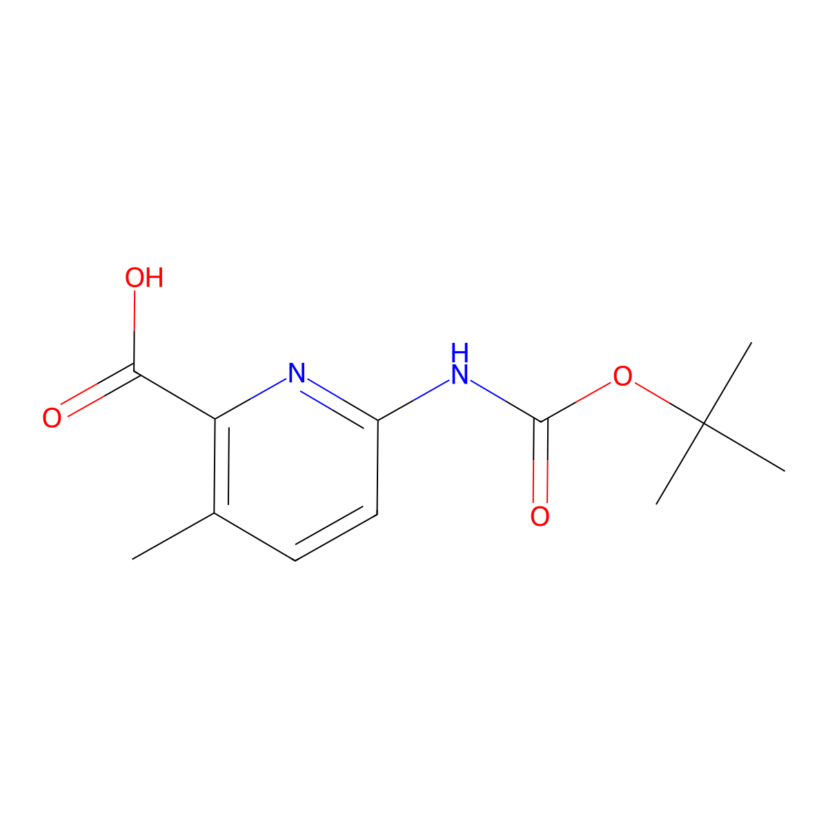 6-{[(Tert-butoxy)carbonyl]amino}-3-methylpyridine-2-carboxylic acid molecular structure, CAS 2248407-25-0