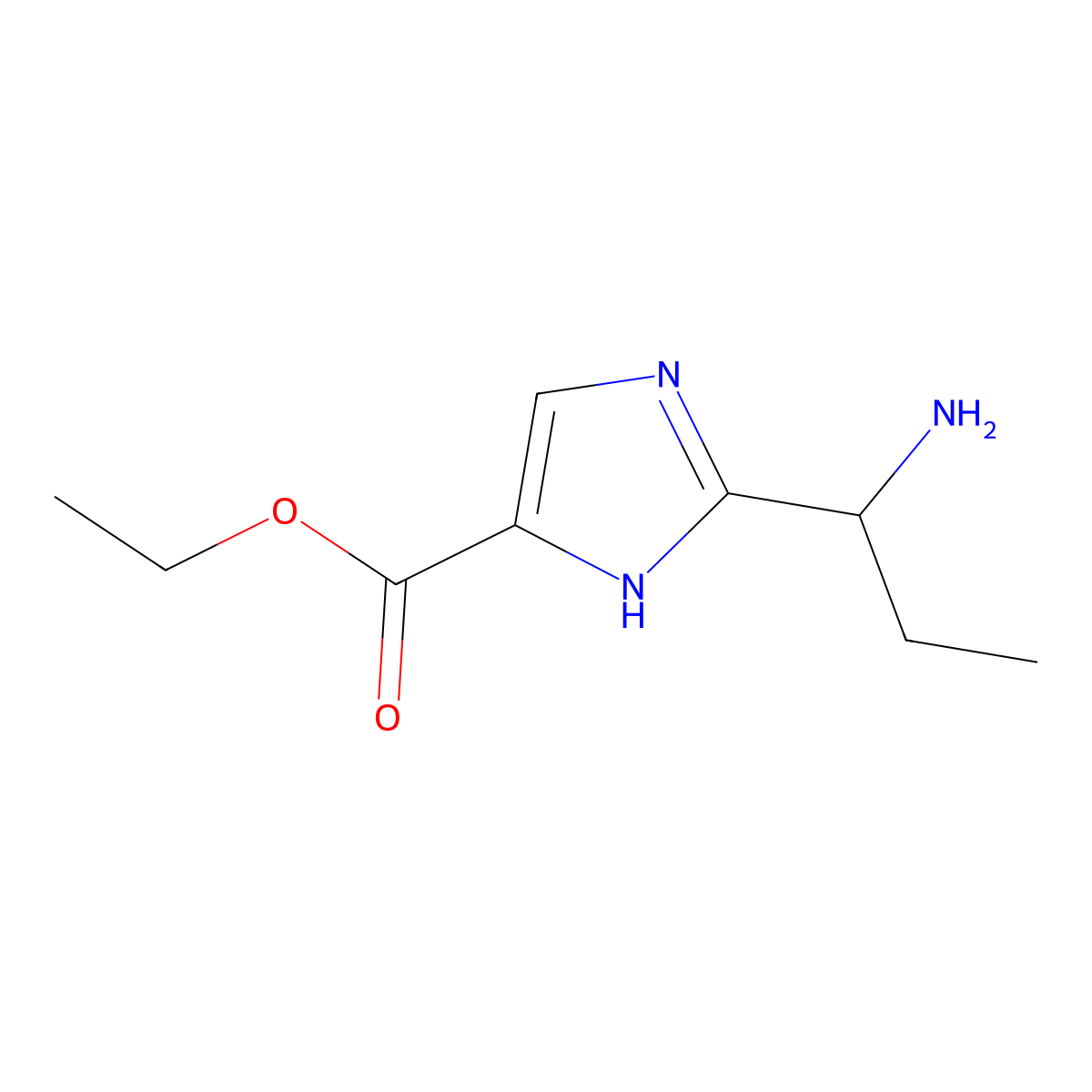 ethyl 2-(1-aminopropyl)-1H-imidazole-4-carboxylate molecular structure, CAS 2248407-44-3