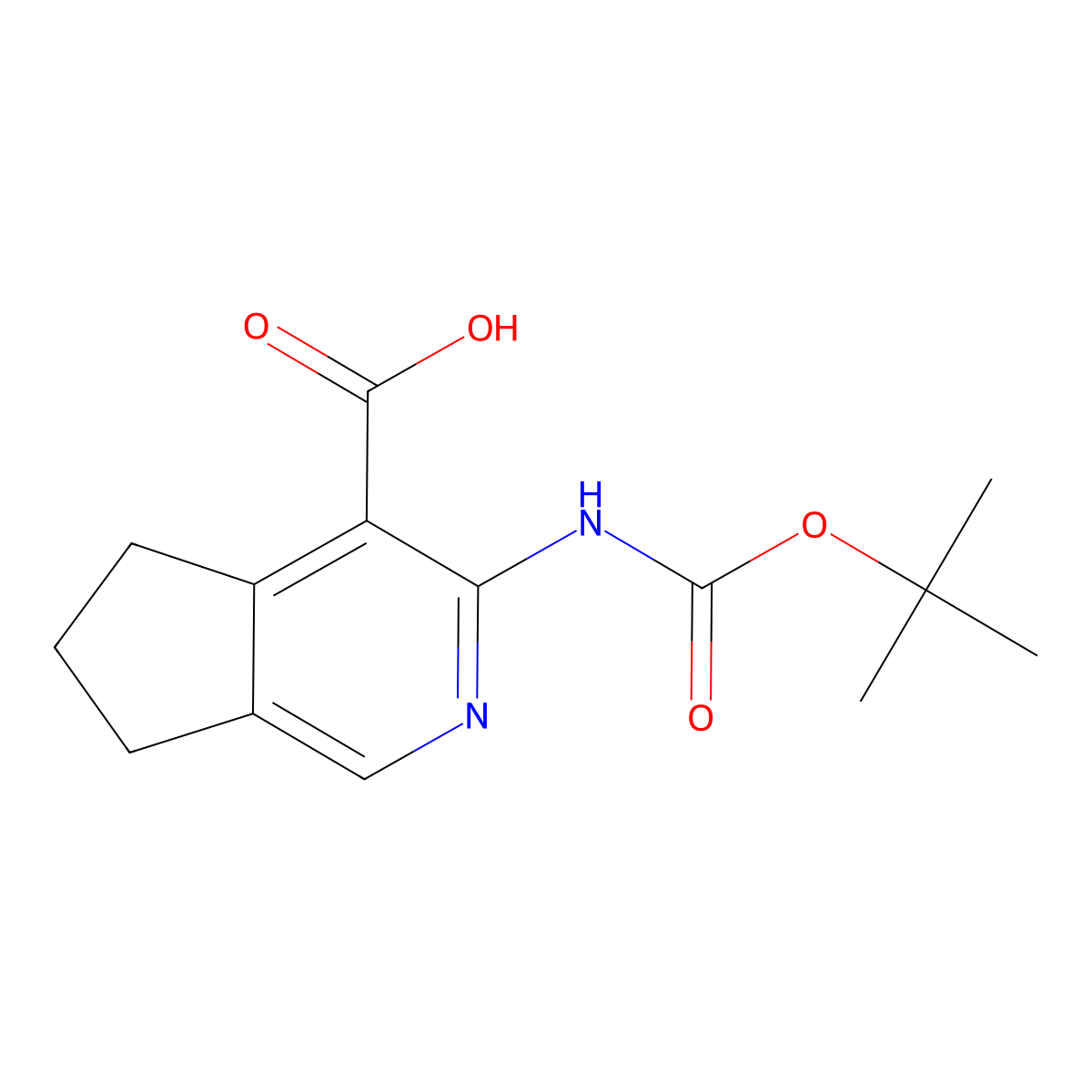 3-{[(tert-butoxy)carbonyl]amino}-5H,6H,7H-cyclopenta[c]pyridine-4-carboxylic acid molecular structure, CAS 2248407-79-4