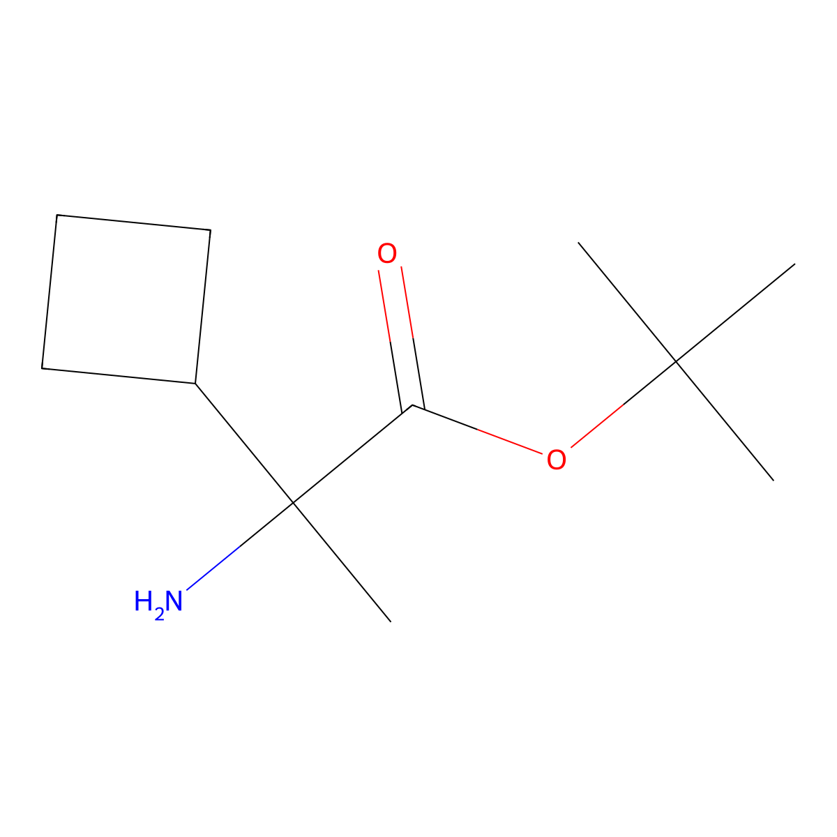 Tert-butyl 2-amino-2-cyclobutylpropanoate molecular structure, CAS 2248408-01-5