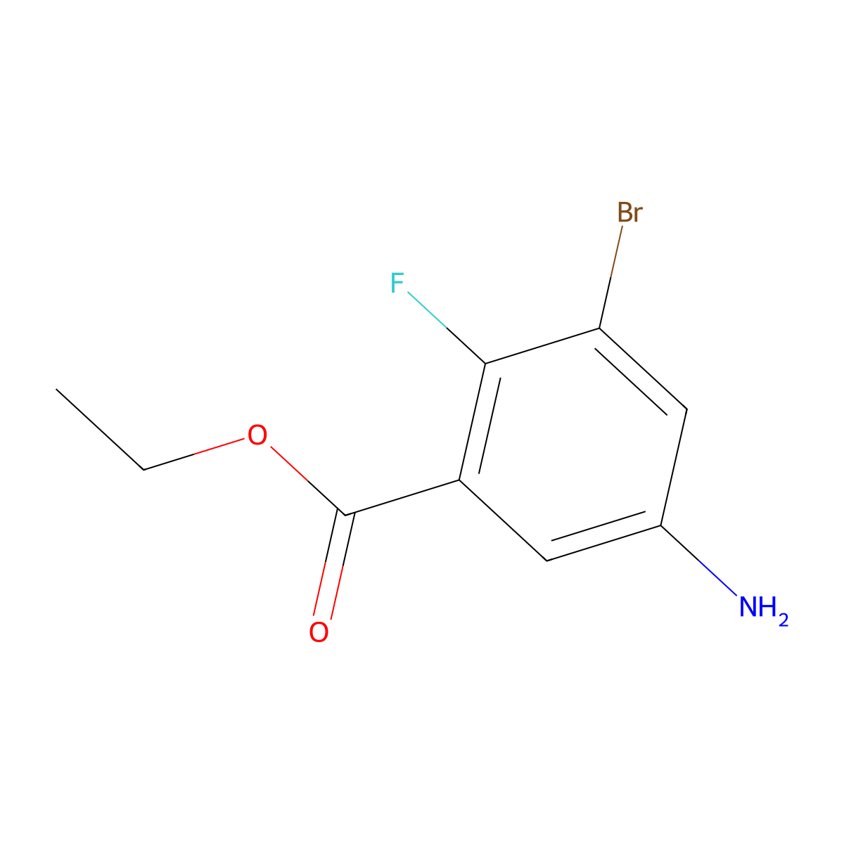 Ethyl 5-amino-3-bromo-2-fluorobenzoate molecular structure, CAS 2248408-05-9