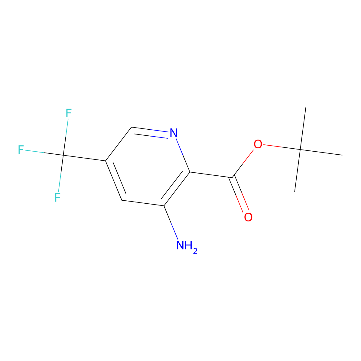 Tert-butyl 3-amino-5-(trifluoromethyl)pyridine-2-carboxylate molecular structure, CAS 2248408-11-7