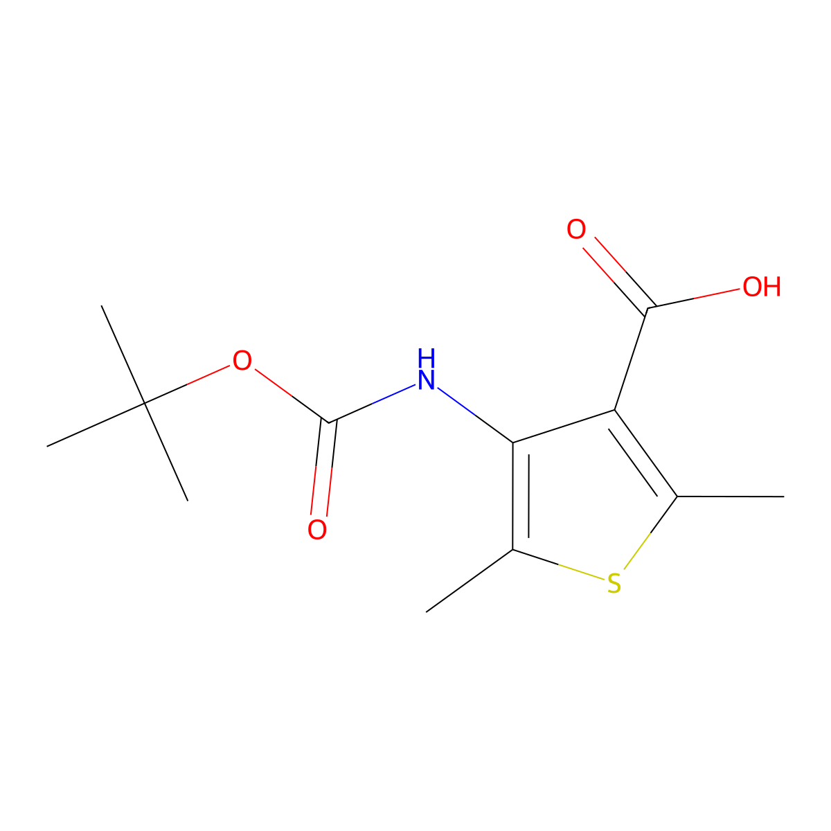 4-{[(Tert-butoxy)carbonyl]amino}-2,5-dimethylthiophene-3-carboxylic acid molecular structure, CAS 2248408-29-7