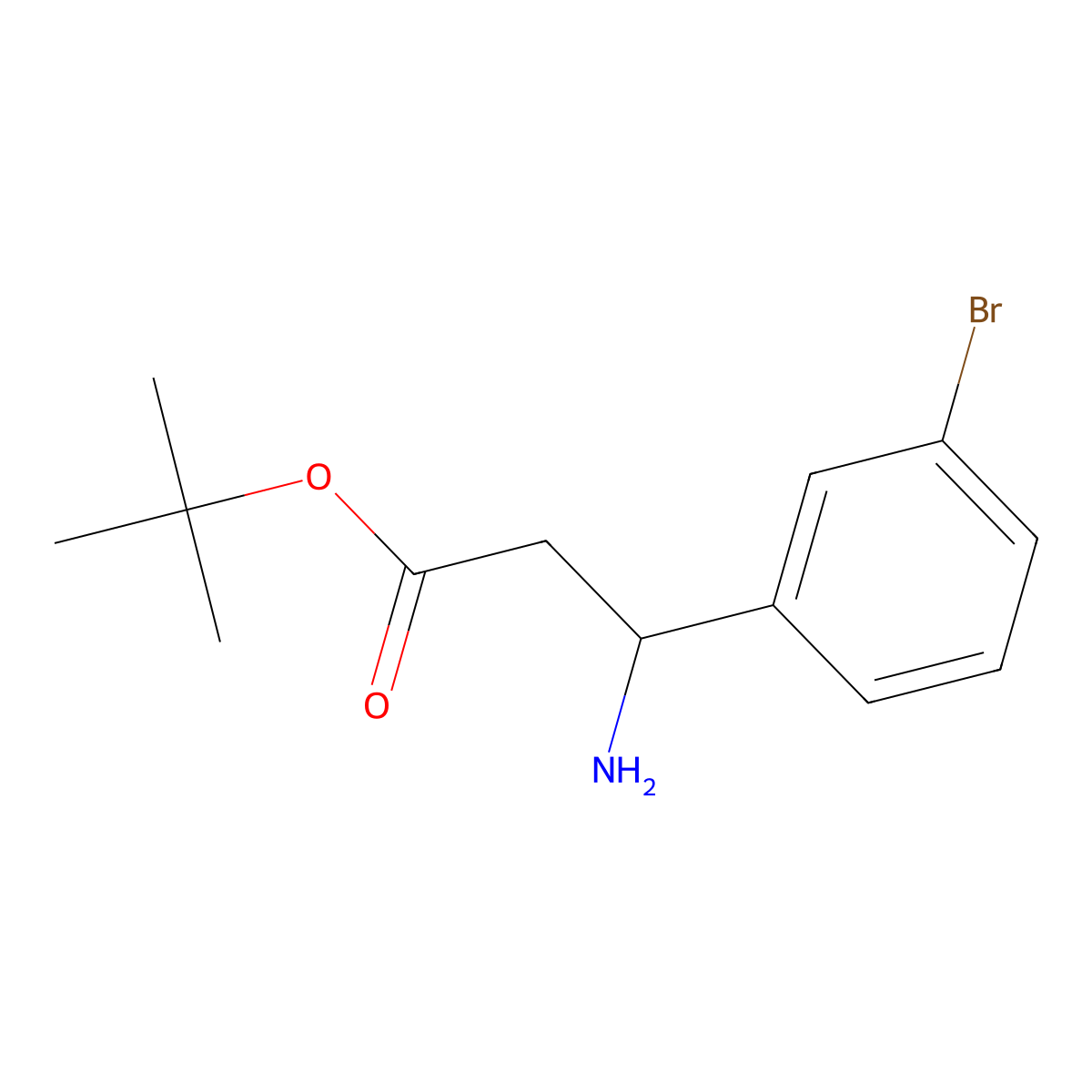 Tert-butyl 3-amino-3-(3-bromophenyl)propanoate molecular structure, CAS 2248408-41-3