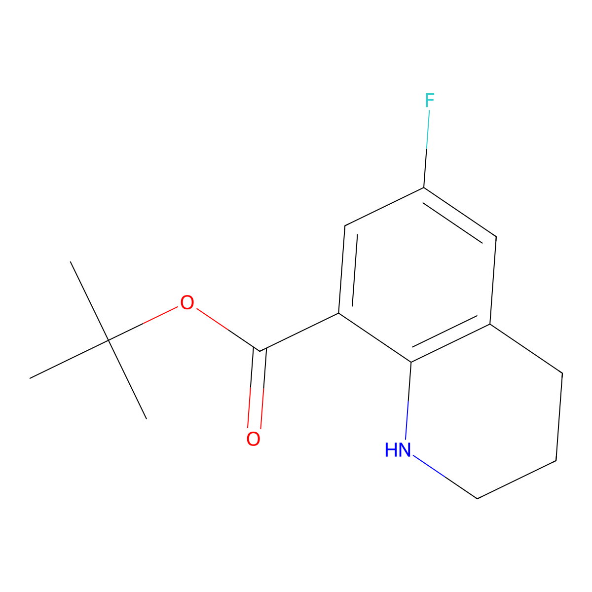 Tert-butyl 6-fluoro-1,2,3,4-tetrahydroquinoline-8-carboxylate molecular structure, CAS 2248408-57-1