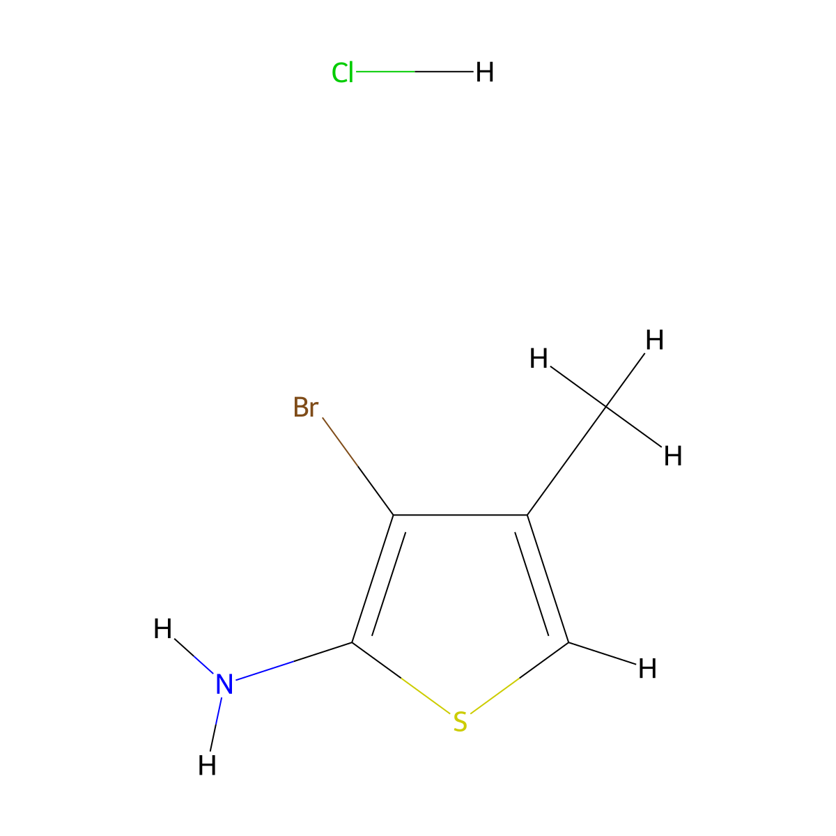 3-Bromo-4-methylthiophen-2-amine hydrochloride molecular structure, CAS 2248408-63-9
