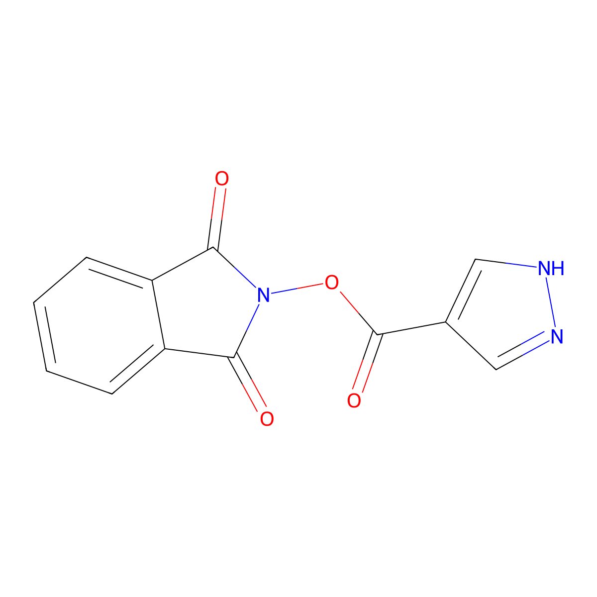 1,3-dioxo-2,3-dihydro-1H-isoindol-2-yl 1H-pyrazole-4-carboxylate molecular structure, CAS 2248408-68-4