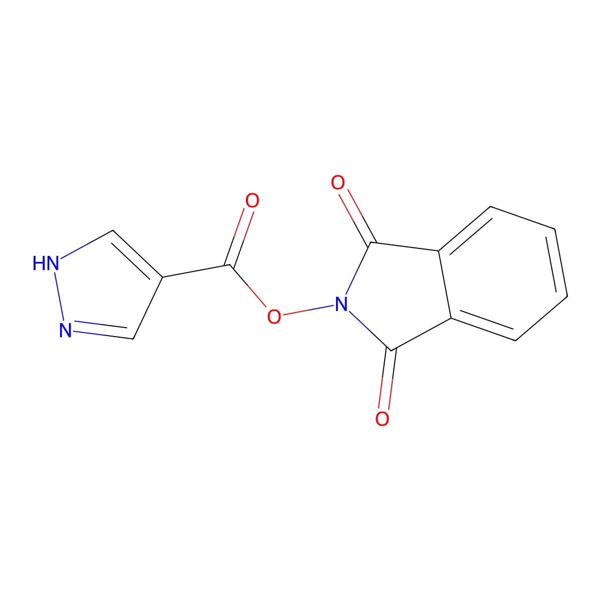 1,3-dioxo-2,3-dihydro-1H-isoindol-2-yl 1H-pyrazole-4-carboxylate molecular structure, CAS 2248408-68-4
