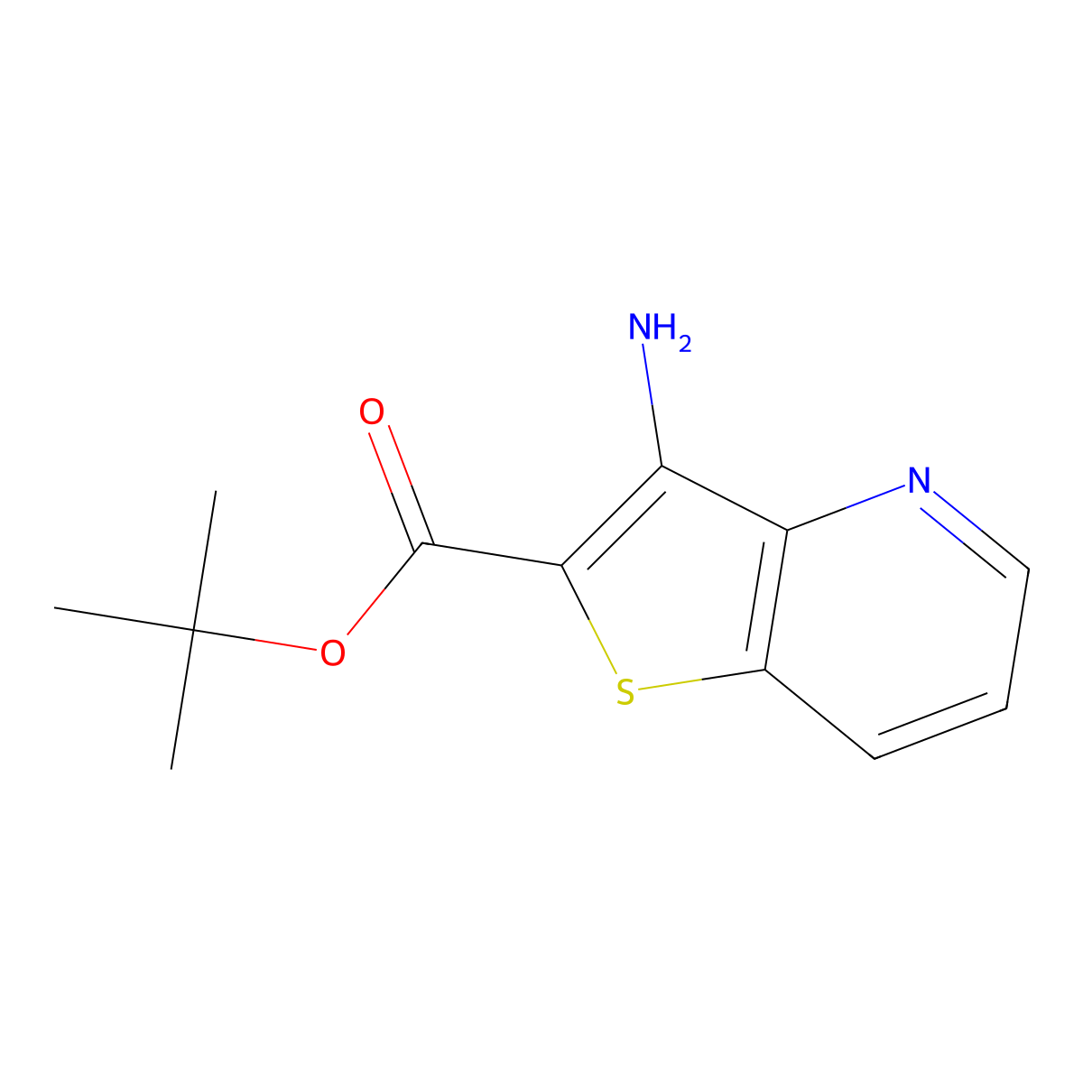 Tert-butyl 3-aminothieno[3,2-b]pyridine-2-carboxylate molecular structure, CAS 2248408-86-6