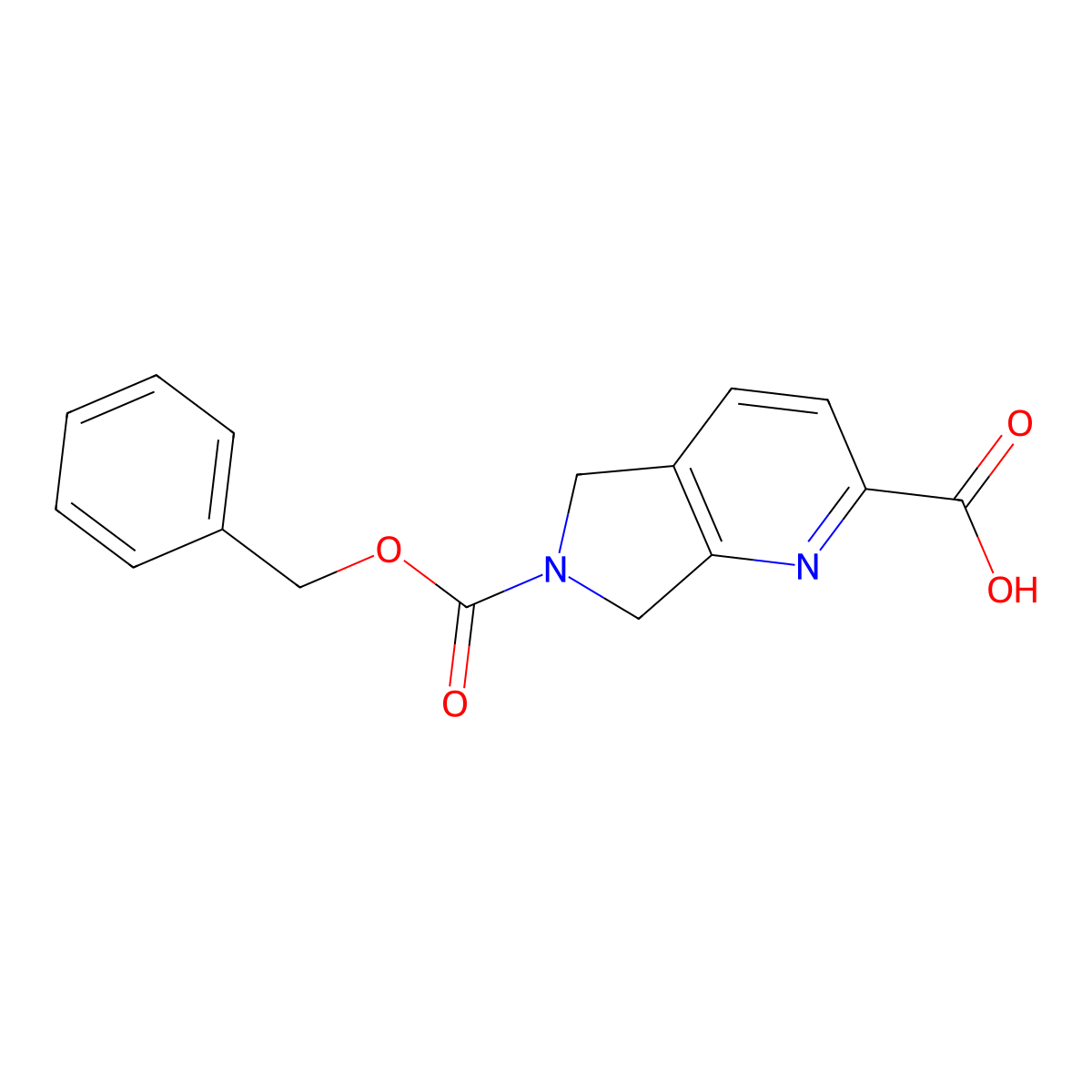 6-[(benzyloxy)carbonyl]-5H,6H,7H-pyrrolo[3,4-b]pyridine-2-carboxylic acid molecular structure, CAS 2248409-07-4