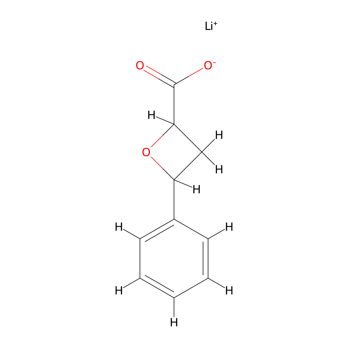 Lithium(1+) 4-phenyloxetane-2-carboxylate molecular structure, CAS 2248409-76-7
