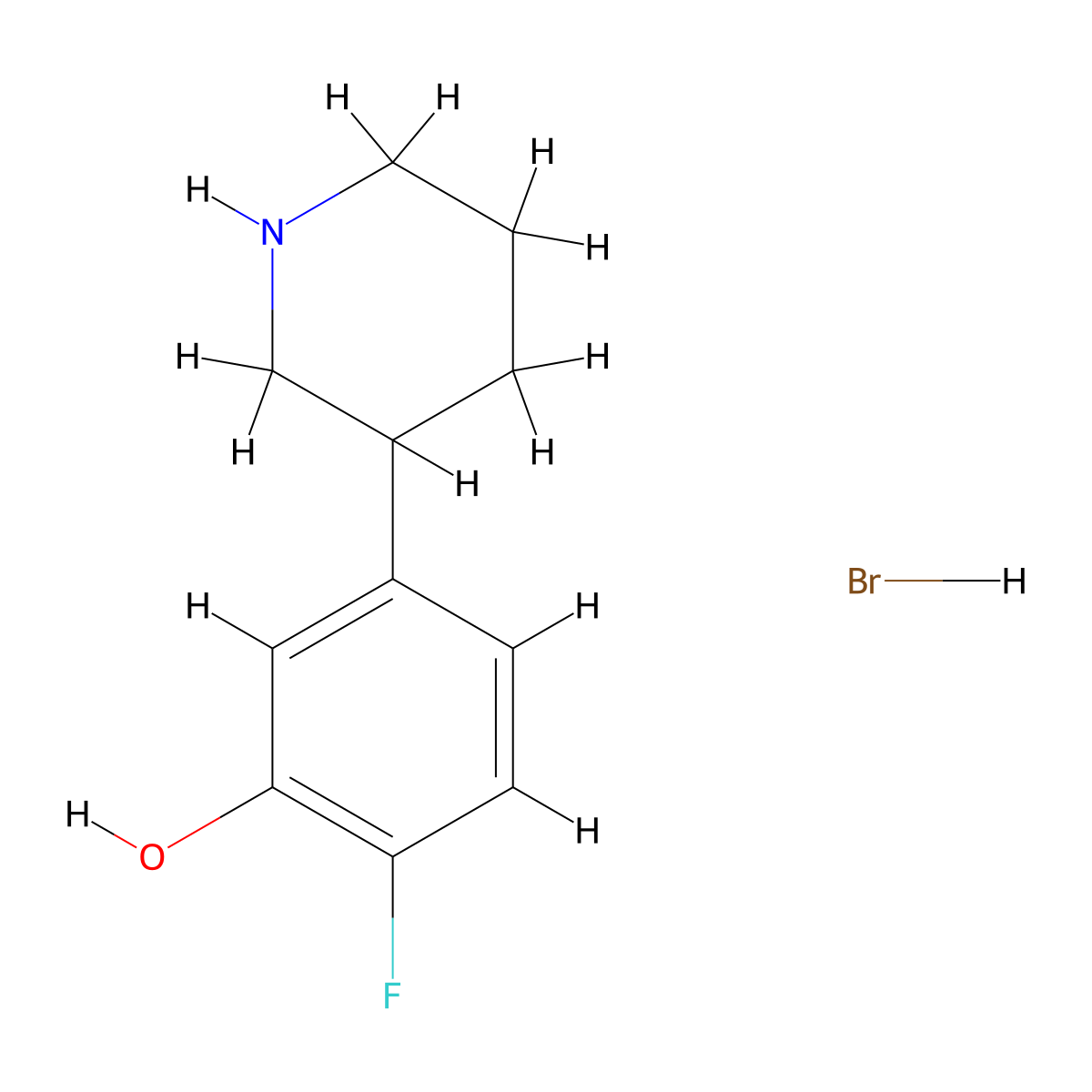 2-Fluoro-5-piperidin-3-ylphenol;hydrobromide molecular structure, CAS 2248410-29-7
