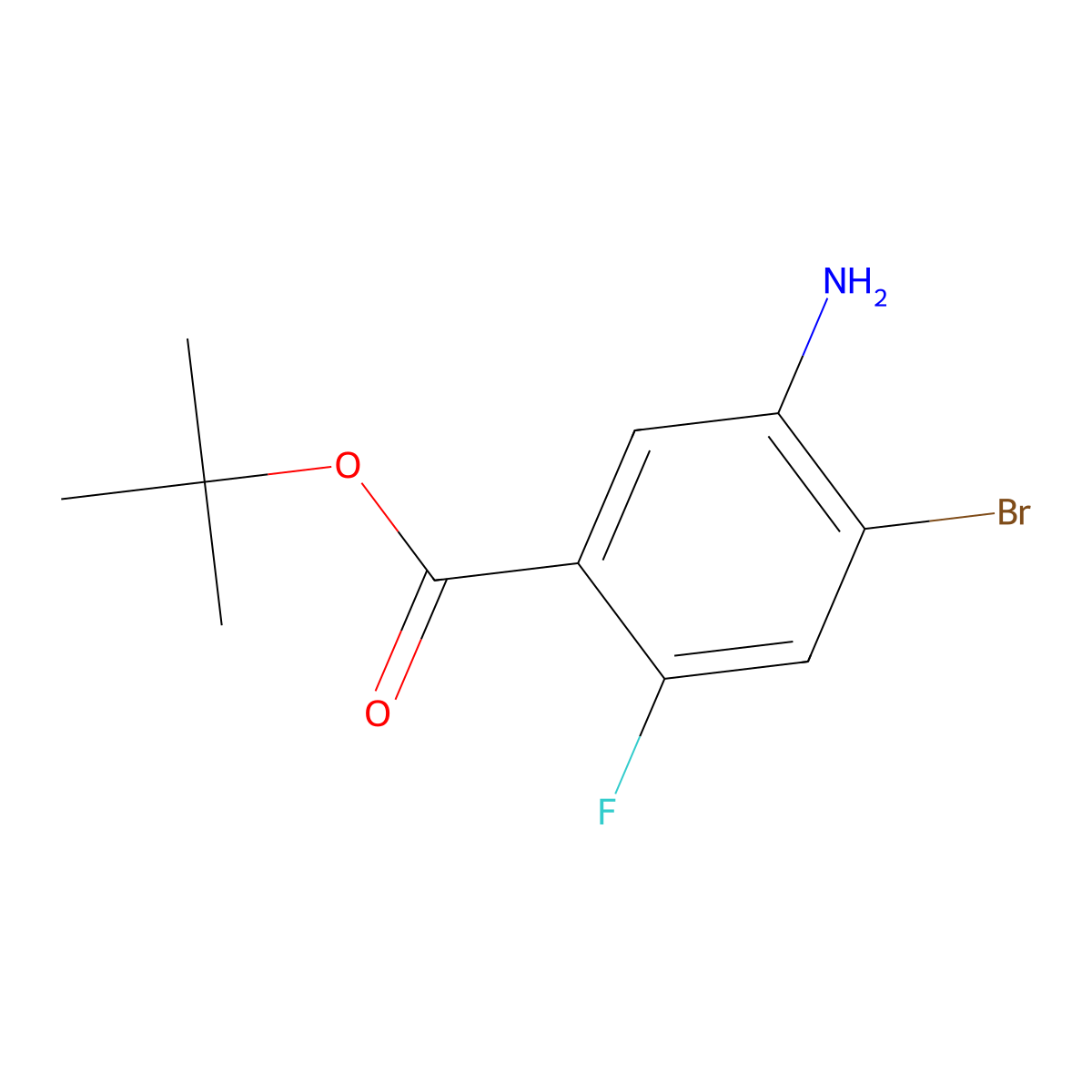 tert-Butyl 5-amino-4-bromo-2-fluorobenzoate molecular structure, CAS 2248410-53-7