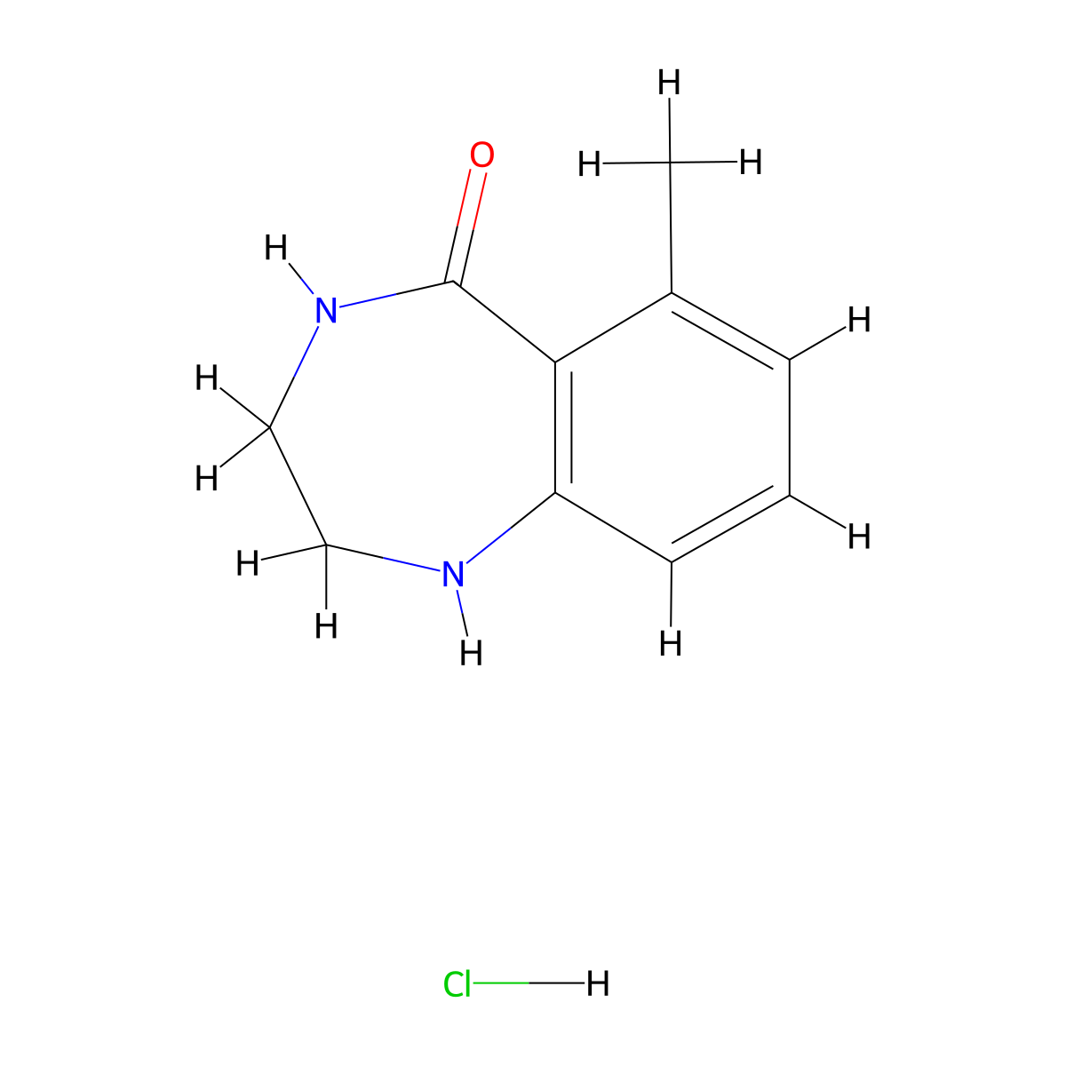 6-methyl-2,3,4,5-tetrahydro-1H-1,4-benzodiazepin-5-one hydrochloride molecular structure, CAS 2248411-14-3
